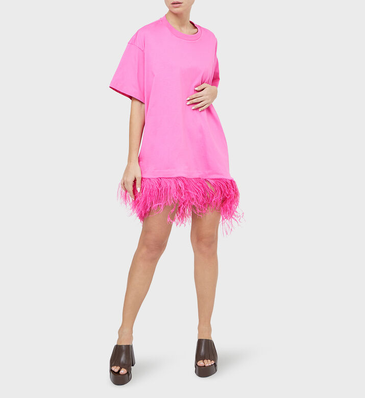 Feather Hem Oversized T-shirt Feather Hem Oversized T-shirt