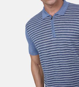 قميص بولو محبوك بنسيج مزخرف