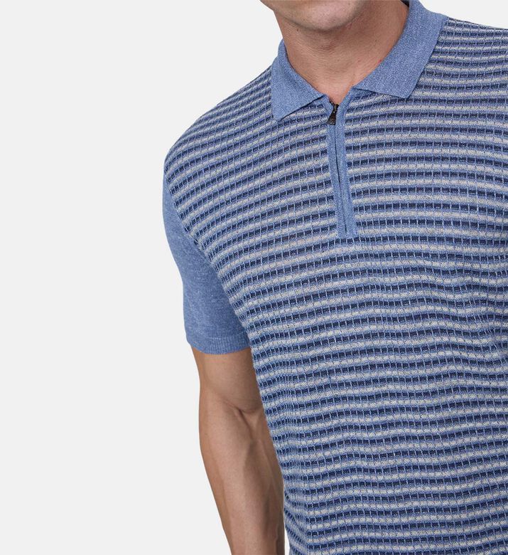 Textured Knit Polo Shirt