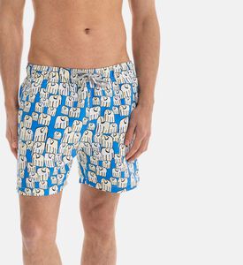 شورت سباحة أزرق بطبعة فيلة