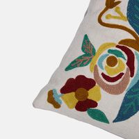 Amelia Floral Embroidered Linen Cushion 35x60 Cm