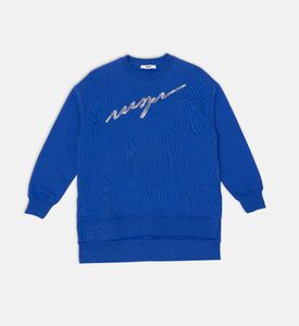 Cotton Diamanté Sweatshirt Dress