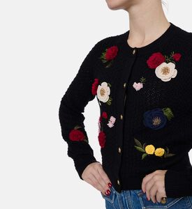 Alice and Olivia Dollie Embroidered Floral Cardigan, Model View