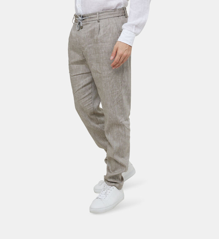 Wool Linen Straight-leg Joggers