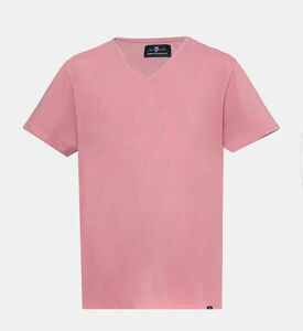 تيشيرت قطن بياقة بشكل في بشعار العلامة