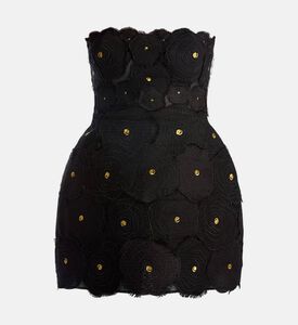 Silk Flowers-applique Corset Dress
