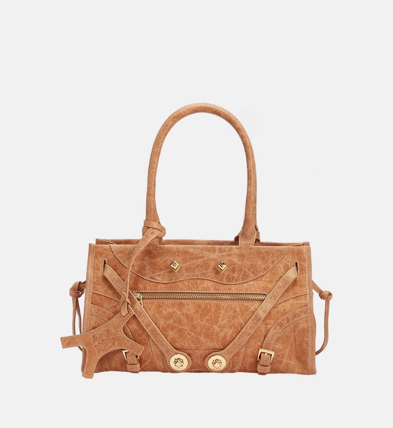 Zouzou Tan Calf Leather Mini Handbag