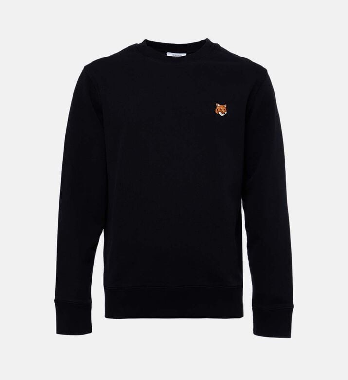 Maison Kitsune Fox-embroidery Regular-fit Sweatshirt, Black, Xl, Packshot View Maison Kitsune Fox-embroidery Regular-fit Sweatshirt, Black, Xl, Packshot View