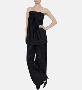 تنورة متوسطة الطول بنقشة مخططة