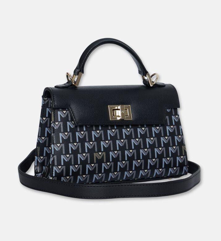 Maya.M Leticia Monogram Flap Bag, Black, Packshot View