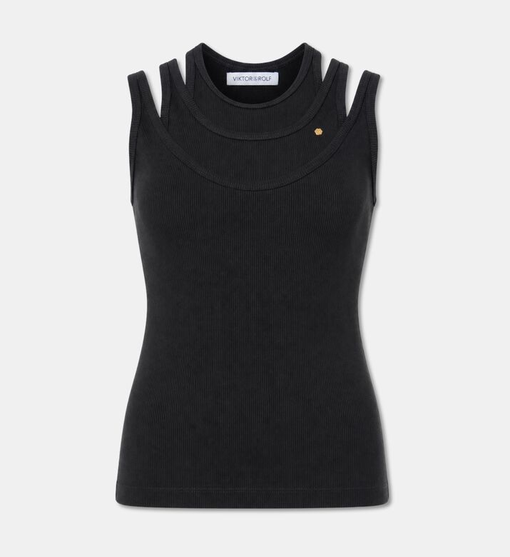 Viktor and Rolf Multi-layered Tank Top, Black, M, Packshot View