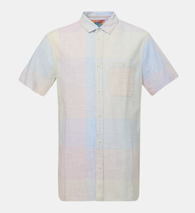 قميص بأكمام قصيرة بمربعات منظمة