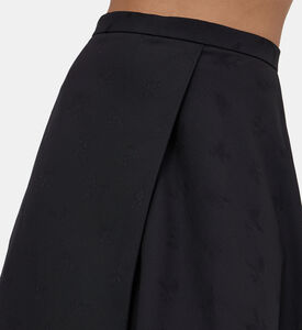 Long Slit Jacquard Wool Skirt