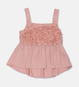 Twinset Floral Appliques Peplum Top Wide-leg Trousers Set, Packshot View