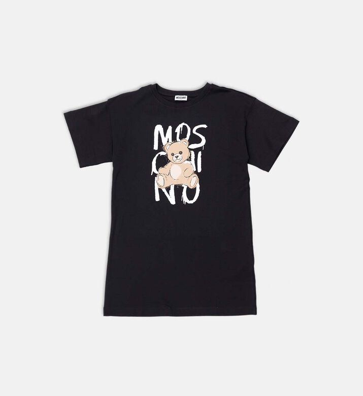 Teddy Bear-print Short-sleeve T-shirt Dress