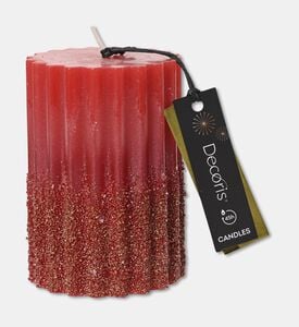 Kaemingk Candle Pillar Glitter, Red, 10-cm, Packshot View