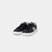 Lace-up Logo Printed Leather Sneakers