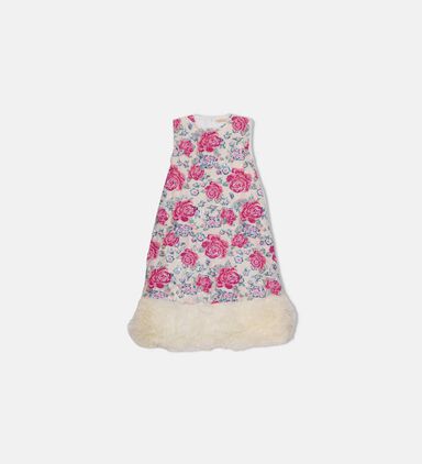 Sequin Floral Ruffle Hem Dress