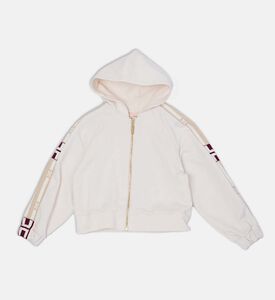 سويت شيرت بغطاء رأس بتطريز شعار