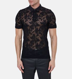 بولو محبوك بتأثير دانتيل