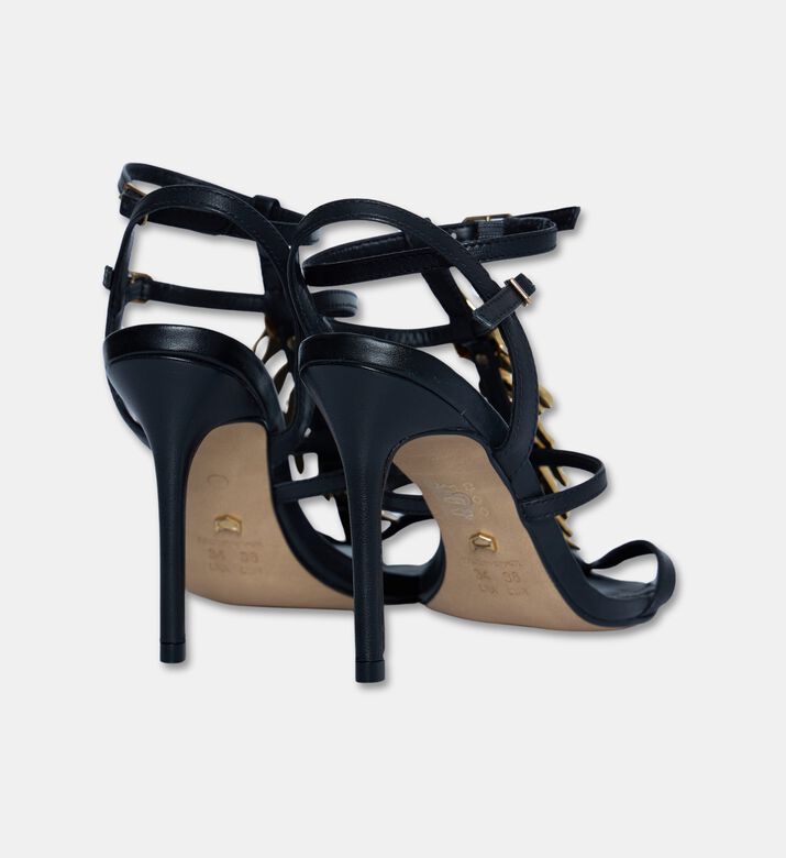 Arezzo Fish-detail Stiletto Sandals, Black, Eu-37, Packshot View