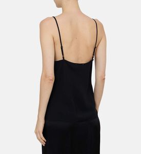 بلوزة كاميسول بياقة في ساتان غير اللامع