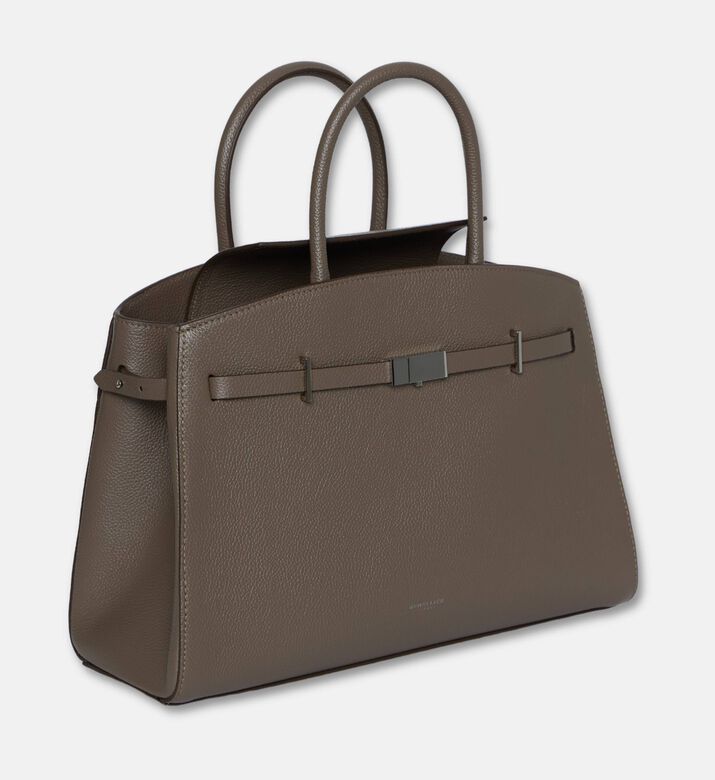Demellier The Midi Hudson Crossbody Bag, Dark-taupe, Packshot View