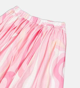 Abstract-print Elastic Waist Skirt