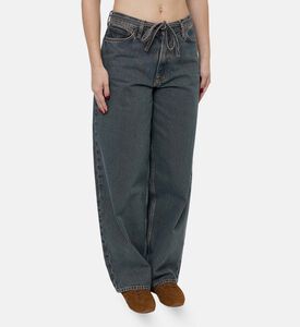 Samsoe Saharper Slouchy Self-tie Belt Wide-leg Jeans, Model View