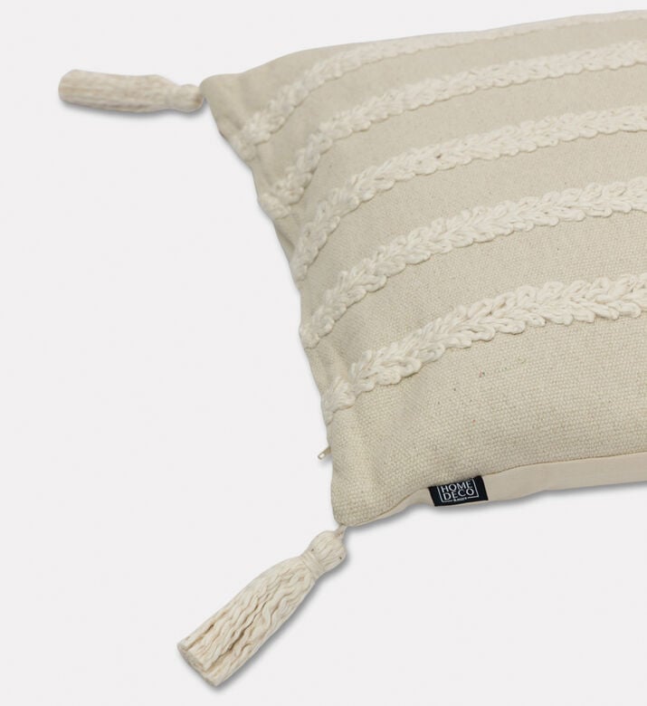 Home Deco and More Emily Cotton Yarn Applique Cushion, Packshot View