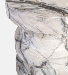 Spindle Concrete Marbled Stool