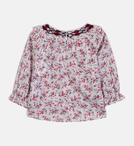 Floral-print Ruffle Collar Blouse