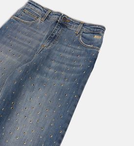 بنطال واسع بزر إغلاق مرصع