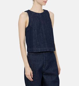 بلوزة قصيرة دنيم داكن