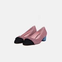 Striped Tweed Pointed-toe Pumps