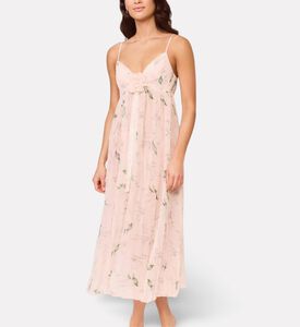 Rya Floral Pleated Midi Nightgown, Model View