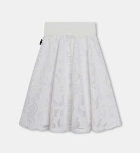 تنورة ميدي بطيات دانتيل للبنات