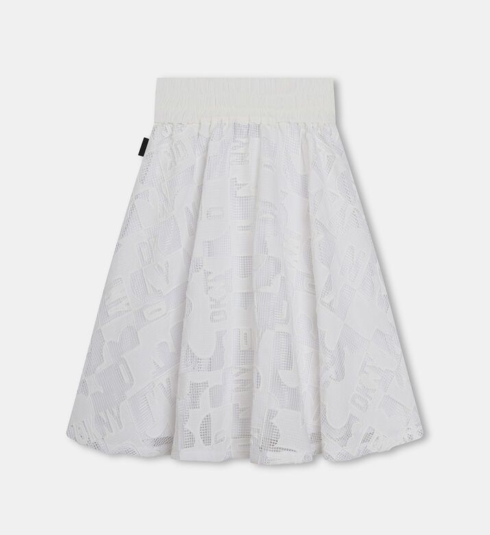 Girl Lace Pleated Midi Skirt