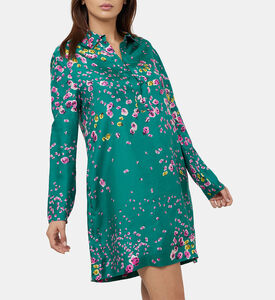 Rose Printed Floating Silk Dress