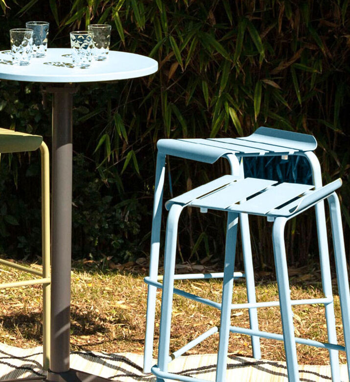 Ezeis Alicante Aluminum Bar Stool, Blue, Packshot View