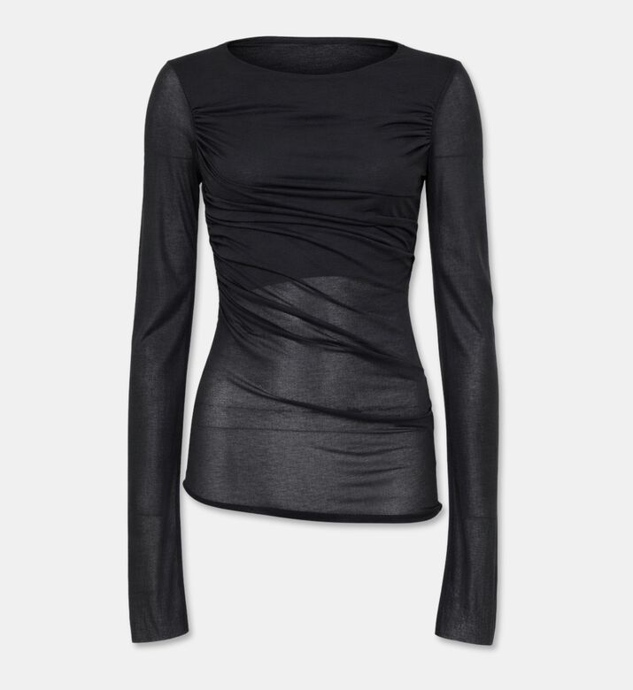 Soeur Gaia Sheer-touch Ruched Top, Packshot View
