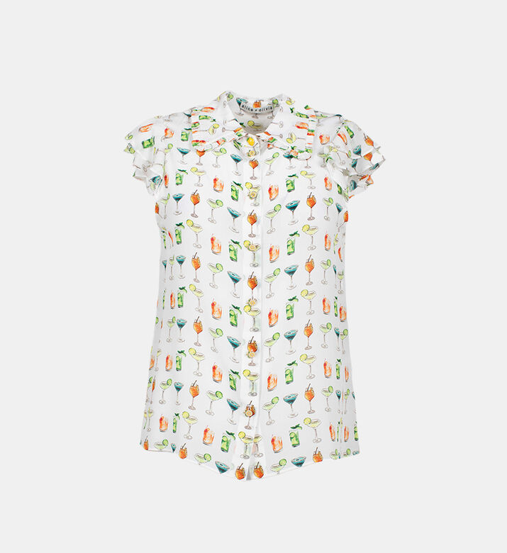 Silk All-over Print Sleeveless Shirt Silk All-over Print Sleeveless Shirt