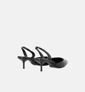 Croco Leather Sling Heel Pumps Croco Leather Sling Heel Pumps