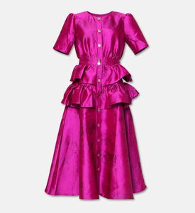 Poca and Poca Buttoned Ruffle Short-sleeve Midi Dress, Packshot View