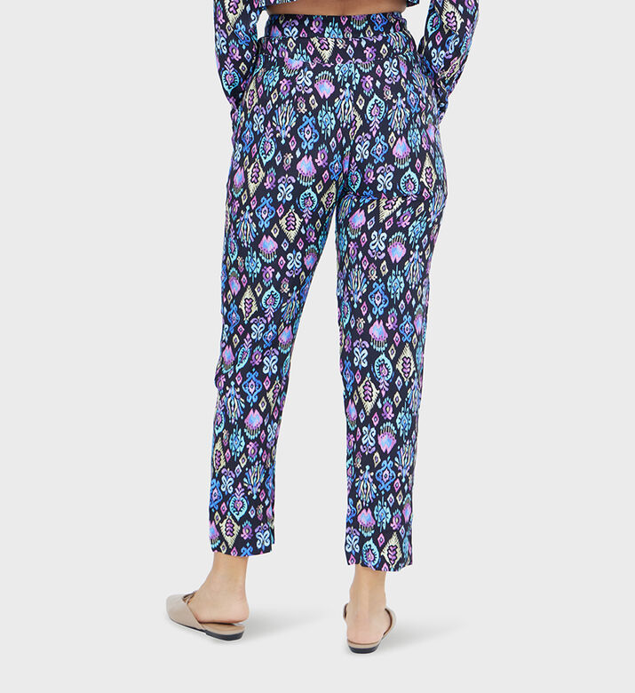 بنطال عالي الارتفاع بتفاصيل عرقية