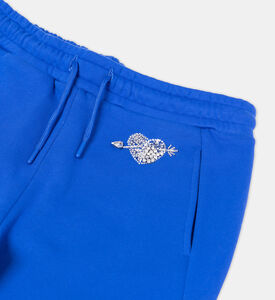 بنطال رياضي قطن مطرز بشكل قلب