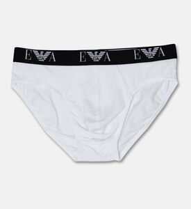 Emporio Armani Logo-waistband 3-pack Low-rise Briefs, White, Xl, Packshot View