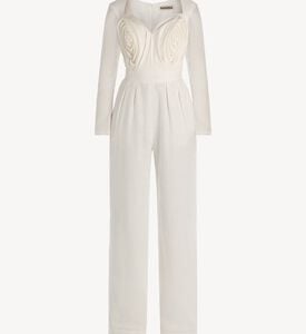 Savanna Linen Pleated Corset Sleeve Jumpsuit, Packshot View