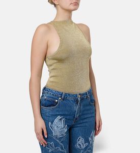 Cult Gaia Cassius High-neck Knit Bodysuit, Model View