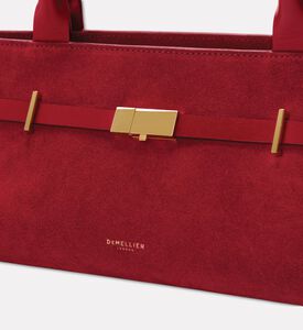 Demellier The New York Elongated Suede Shoulder Bag, Red, Packshot View